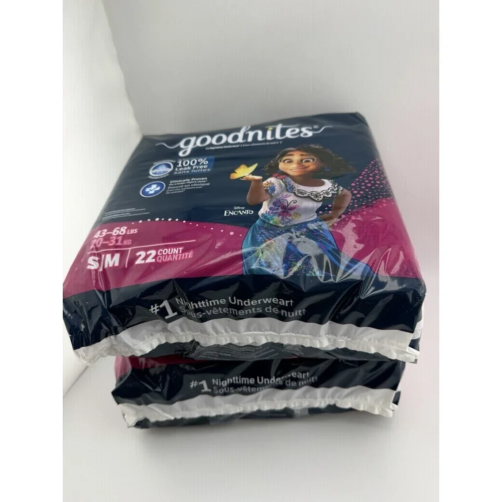Goodnites Girls' Nighttime Bedwetting Underwear - S/M. 22ct Pack Of 2